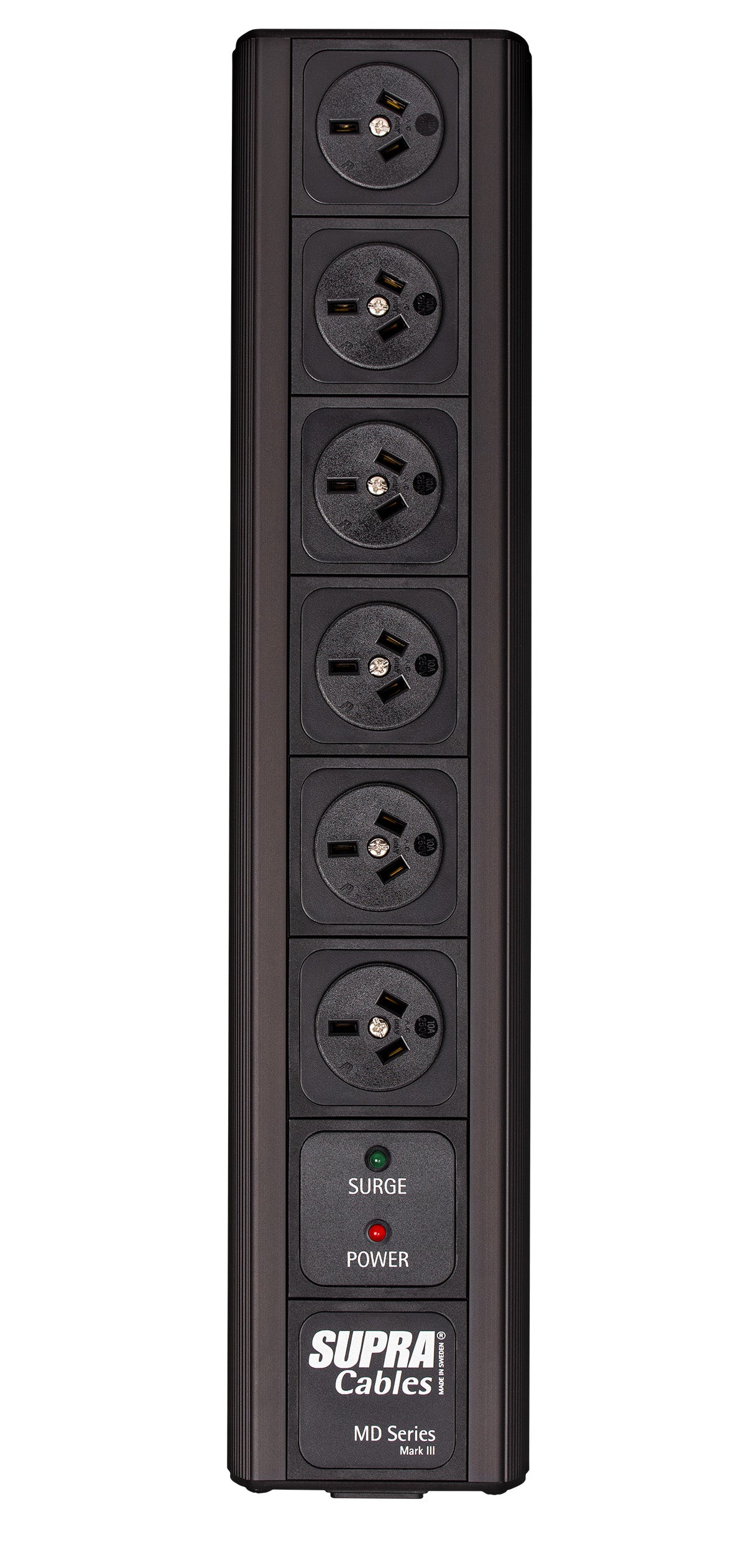 SUPRA MAINS POWER BLOCK MD06SP-NZ/AUS/SURGE PROTECTION 0N/OFF SWITCH SPC BLACK