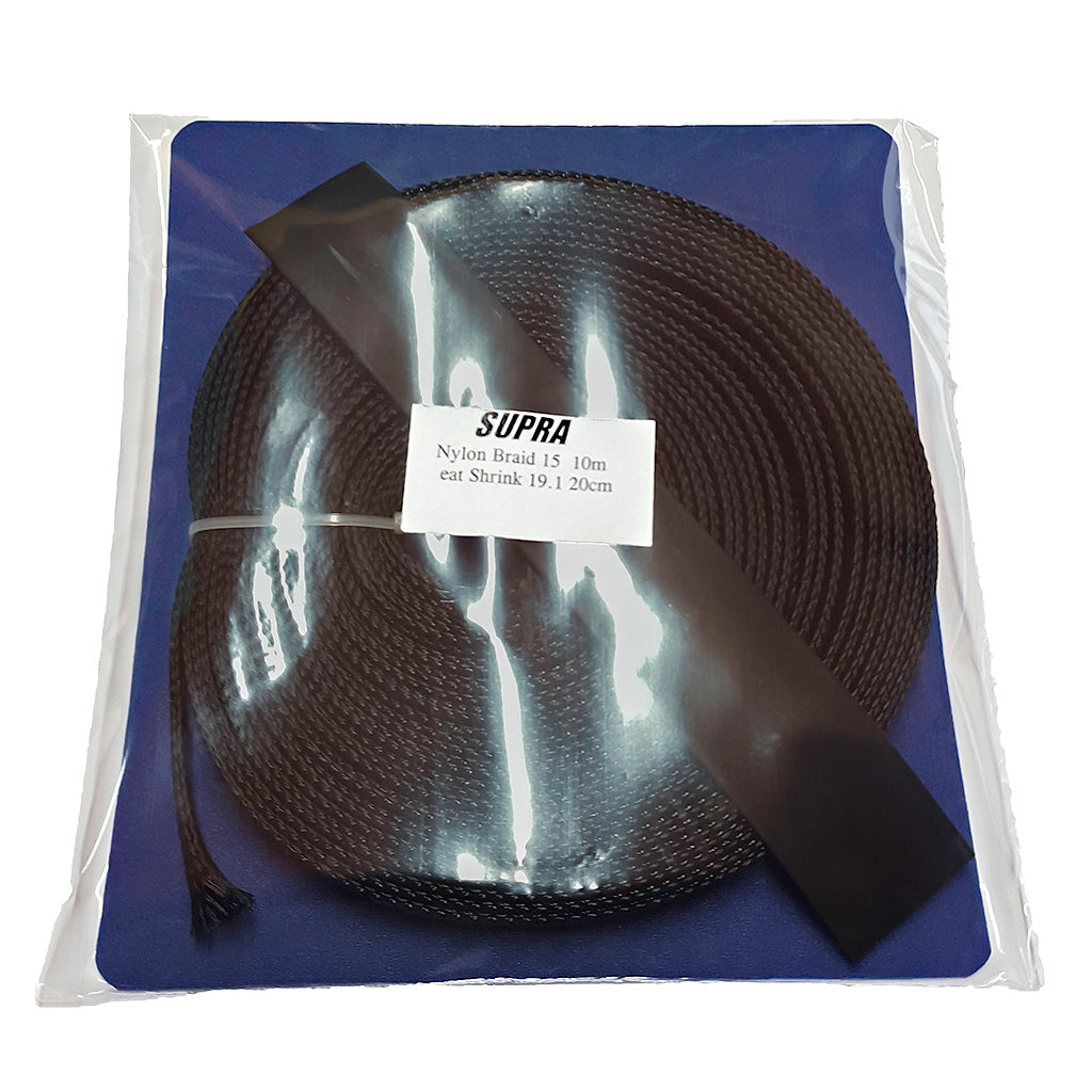 SUPRA NYLON BRAID 15 BLACK - 10 MTR NYLON SLEEVING KIT
