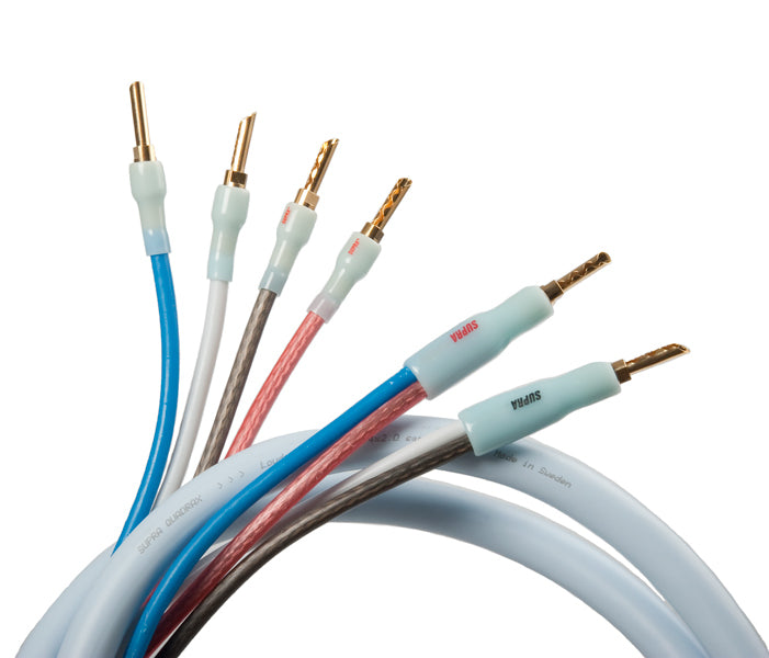 SUPRA QUADRAX BI-WIRE 2-4 PLUG SPEAKER CABLES