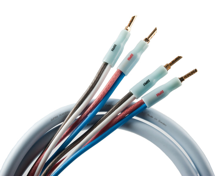 SUPRA QUADRAX 2X 4.0mm 2-2 PLUG FULL RANGE SPEAKER CABLES