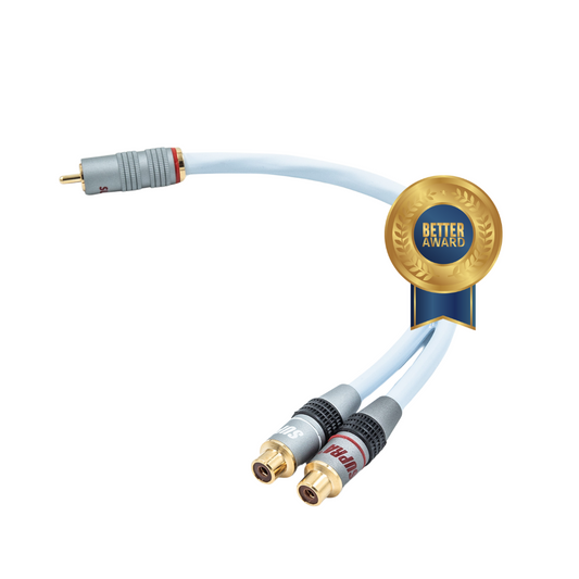 SUPRA Y LINK 1RCA-2RCA MALE to FEMALE - 25cm INTERCONNECT