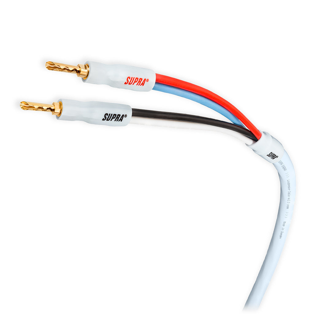 SUPRA QUADRAX 2X 4.0mm 2-2 PLUG FULL RANGE SPEAKER CABLES